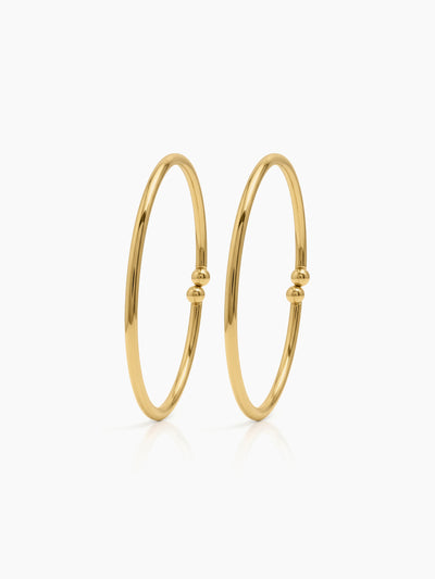 Kavini Classic Gold Set Of 2 Women's 2/4, 2/6, 2/8 Cuff Bangles