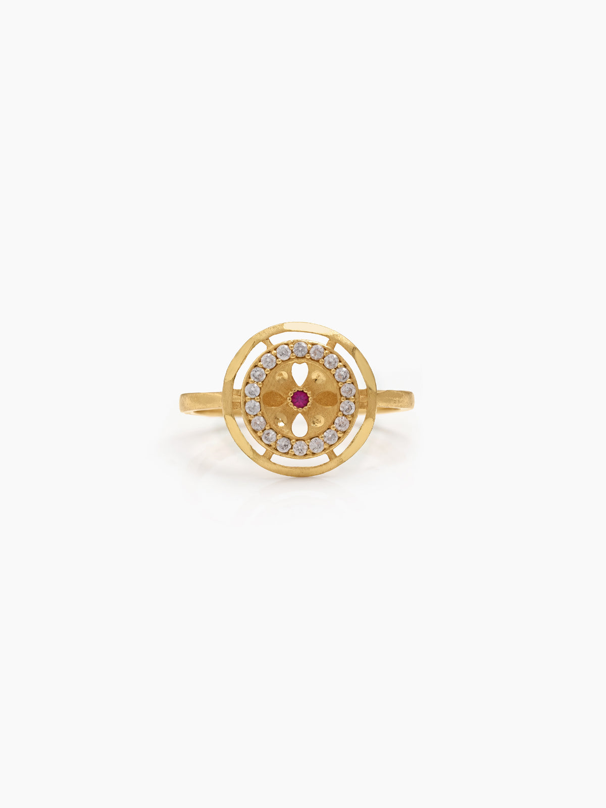 Kusum Red Diamond Gold Women's  Rings