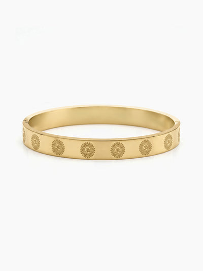 Laksh Om Gold Men's Solid Kada Bracelets