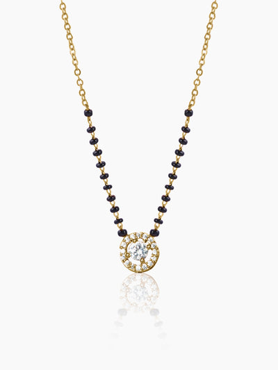 Lisa Circular Diamonds 18K Gold Plated Pendant Mangalsutra