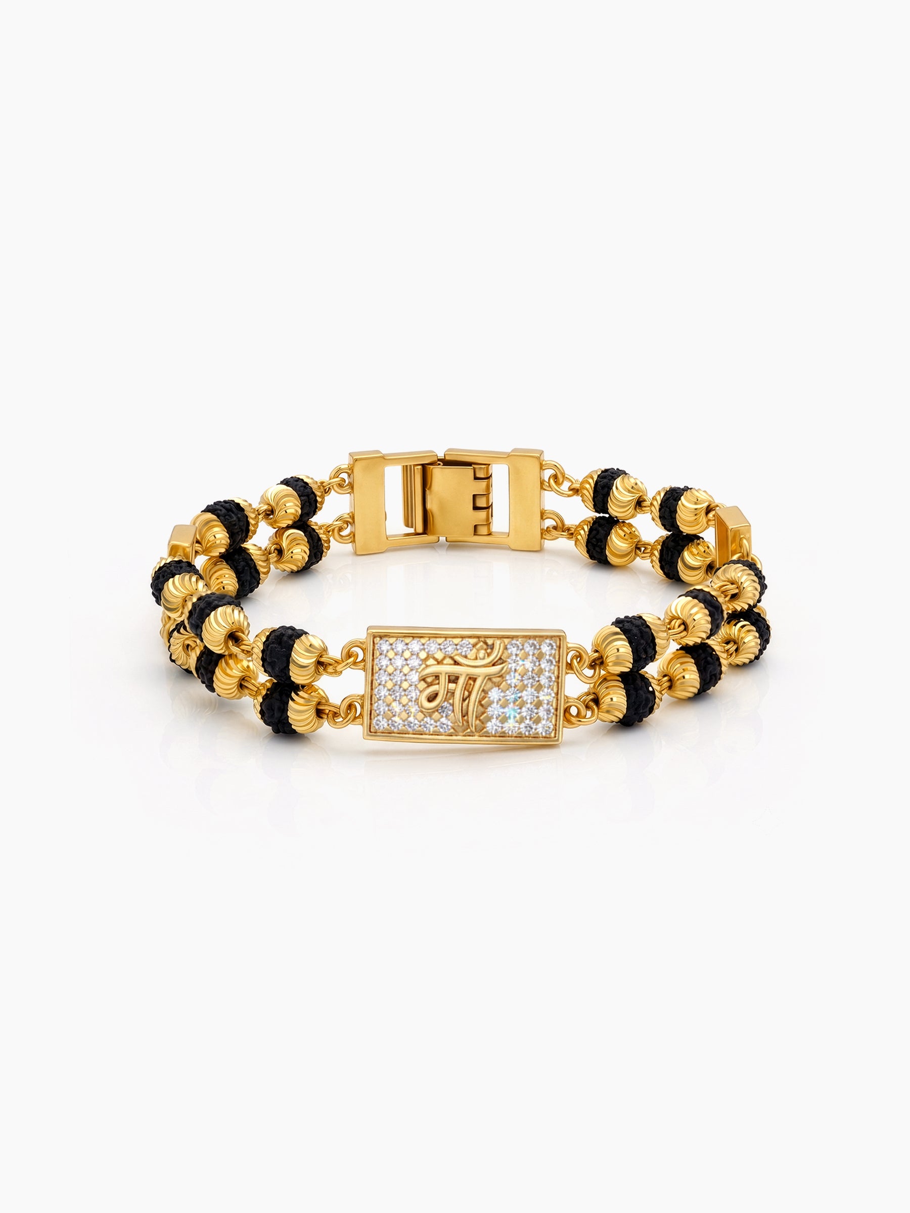 Maa Diamond Gold Men's Rudraksh Loose Chain Bracelets