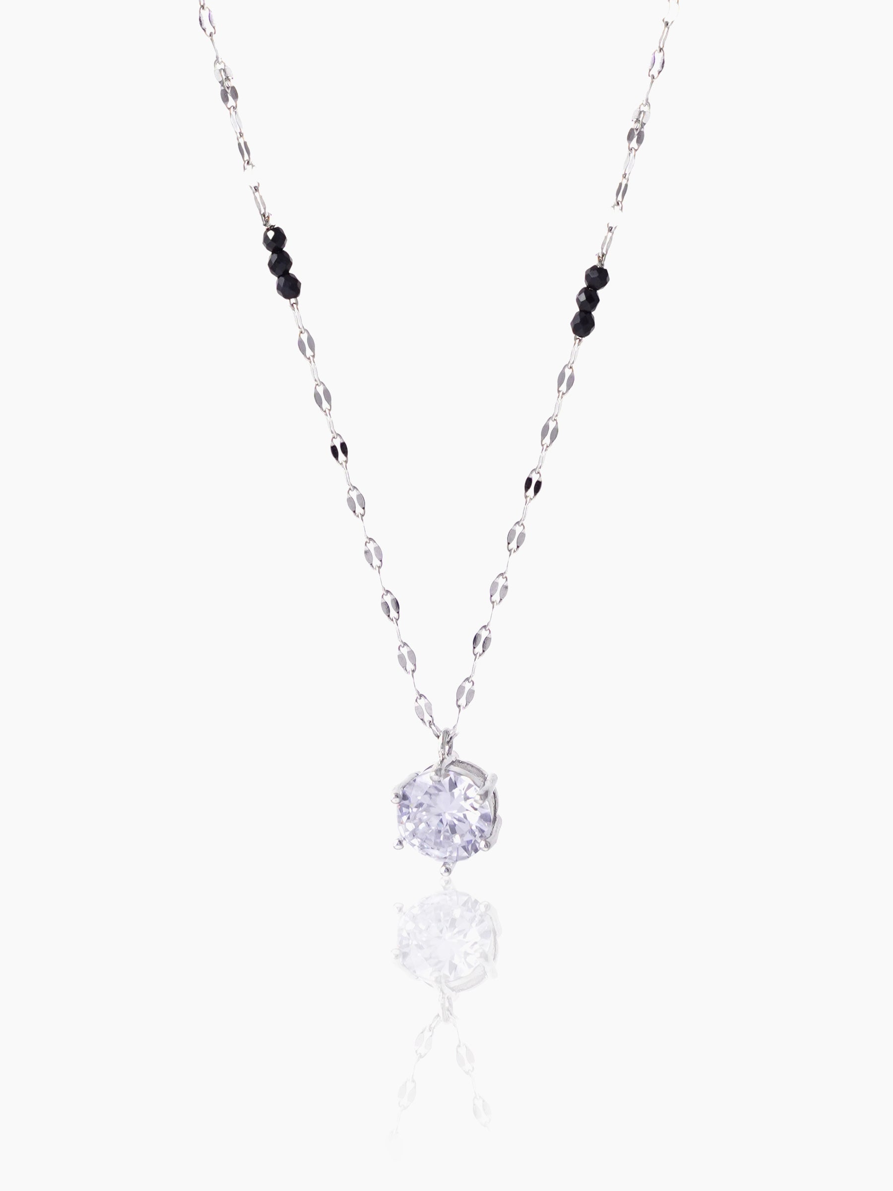Madan Diamond Solitaire Silver Mangalsutra