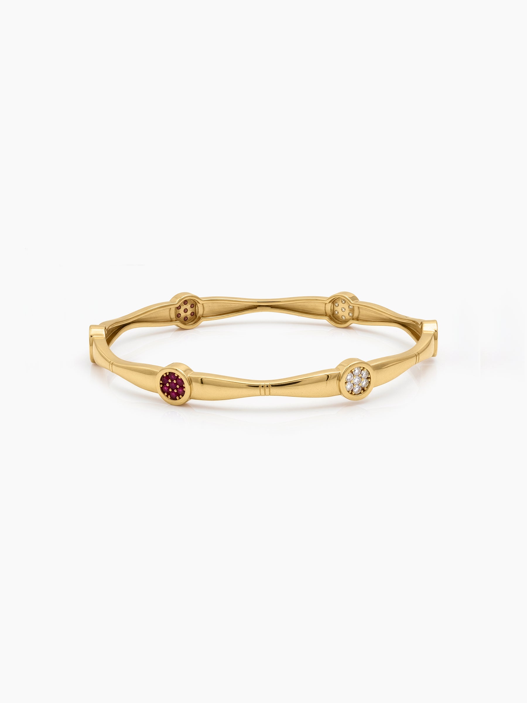 Malini Pink White Diamond Crystal Dot Gold Set Of 2 Women's 2/4, 2/6, 2/8 Bangles
