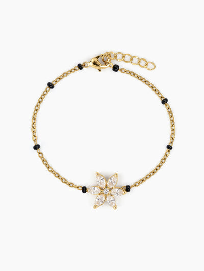 Mishani Marquise Diamond Floral 18K Gold Plated Women's  Mangalsutra Bracelets