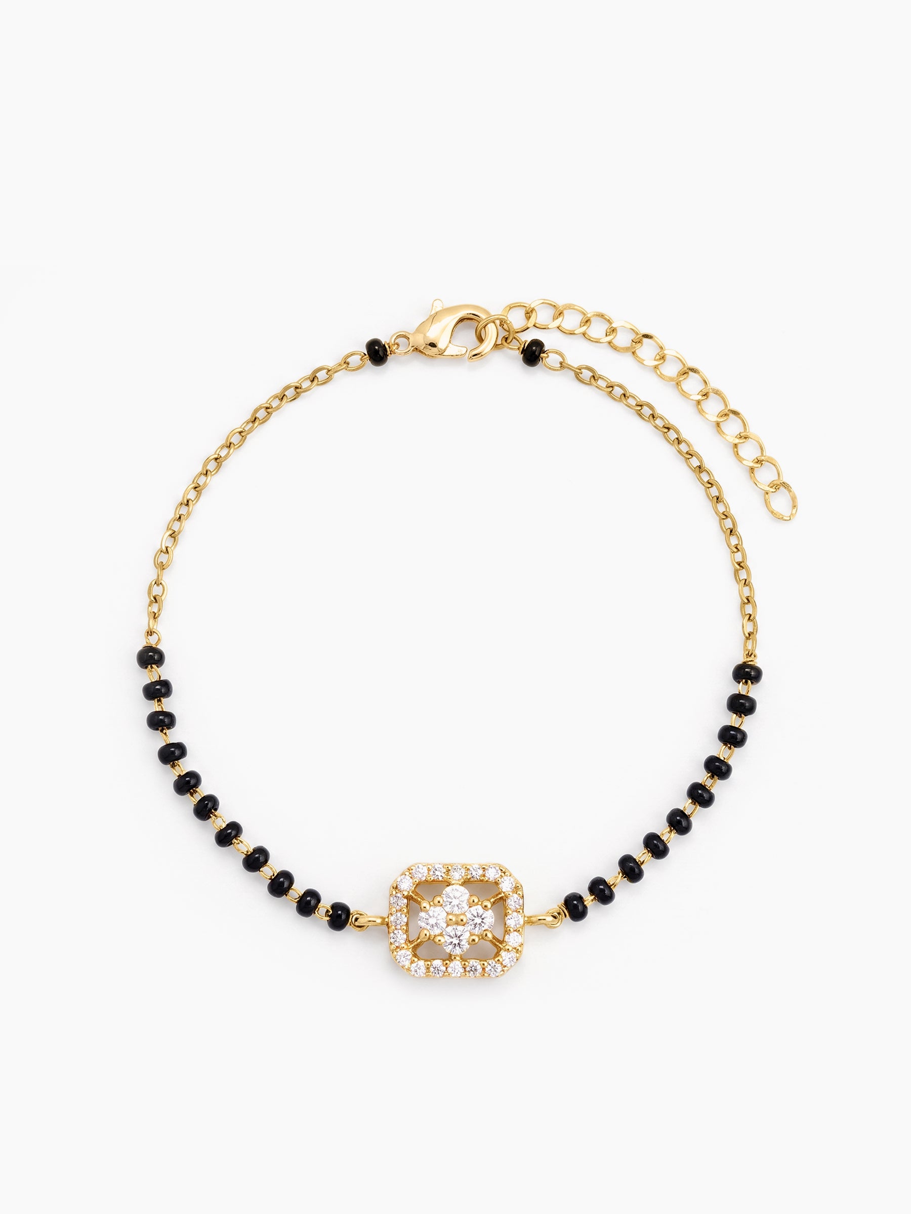Mishika Diamond Floral 18K Gold Plated Women's Mangalsutra Bracelets