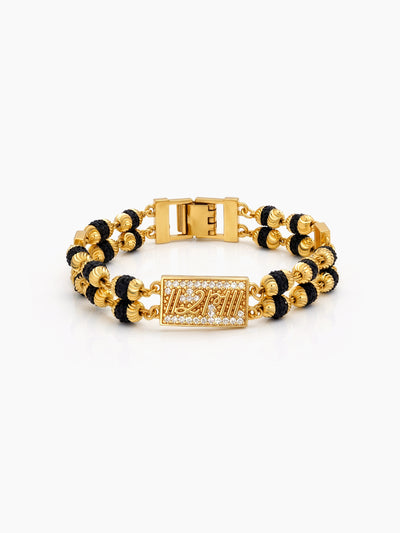 Mithil Ram Diamond Gold Men's Rudraksh Loose Chain Bracelets