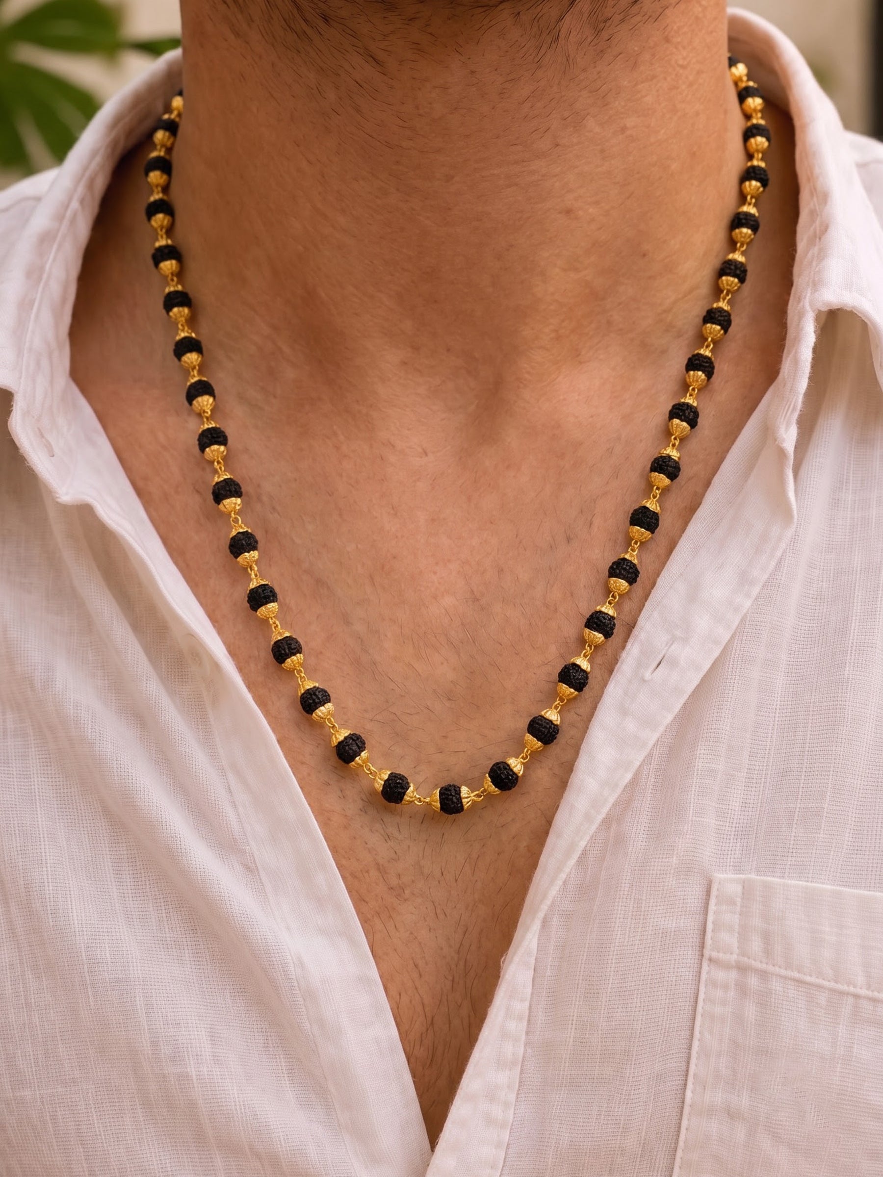 Moksh Rudraksh Gold Men's Chains