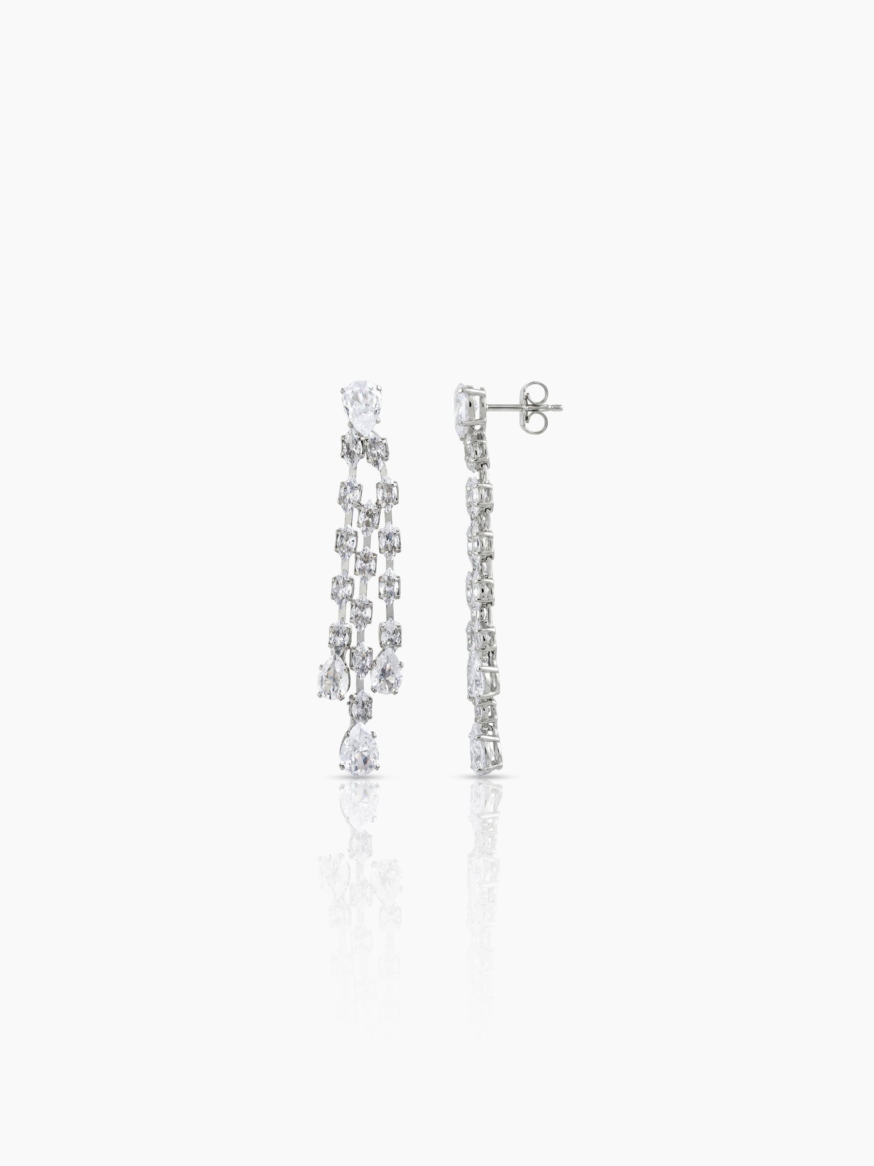 Molisha Diamond Women's Silver Jewelry Set Of 4 - Necklace, Ring, Bracelet & Earrings