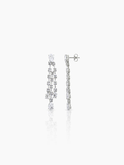 Molisha Diamond Women's Silver Jewelry Set Of 4 - Necklace, Ring, Bracelet & Earrings