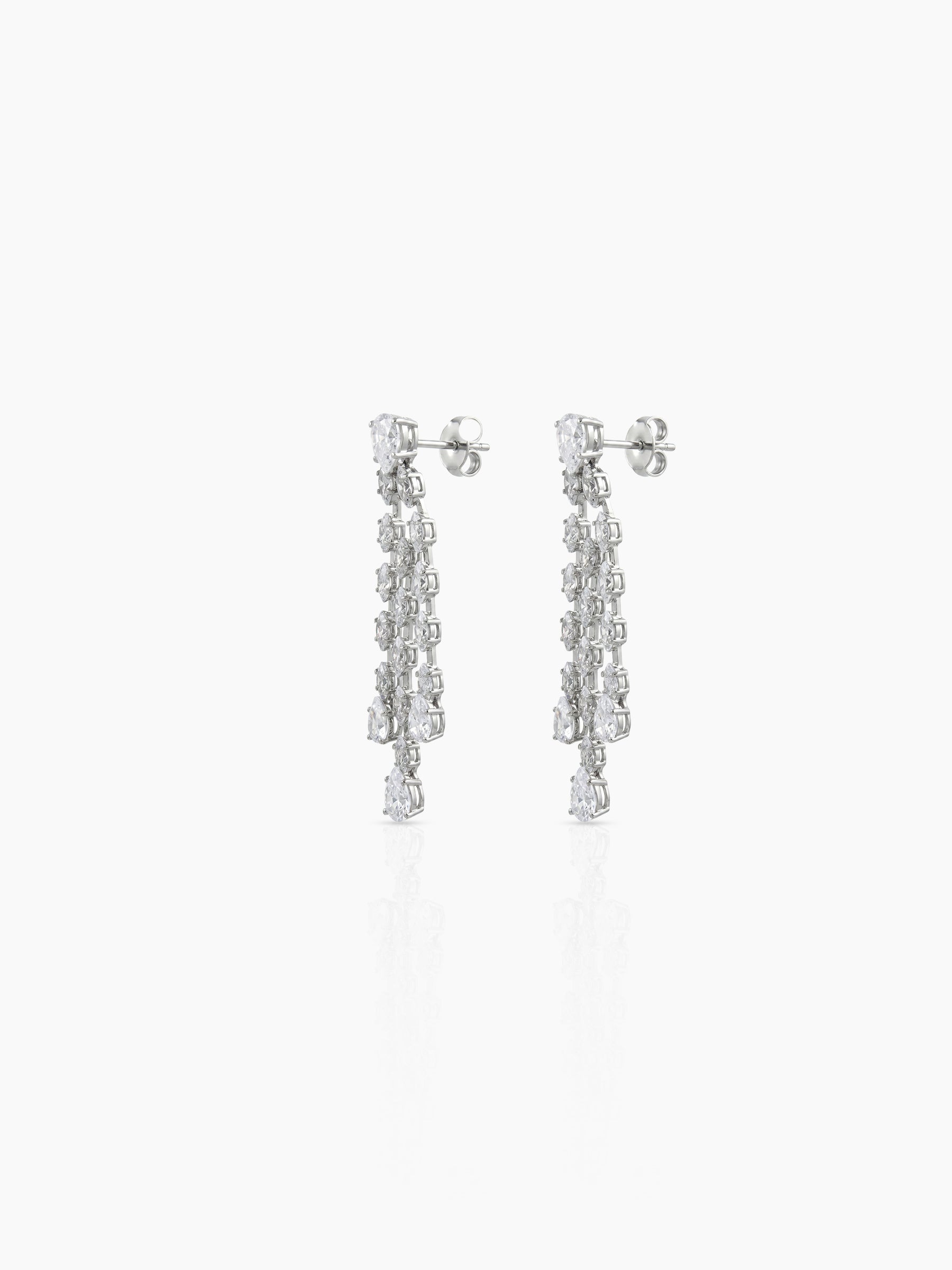 Molisha Diamond Women's Silver Jewelry Set Of 4 - Necklace, Ring, Bracelet & Earrings