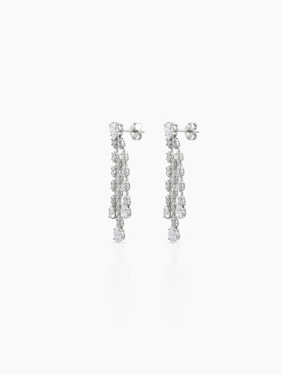 Molisha Diamond Women's Silver Jewelry Set Of 4 - Necklace, Ring, Bracelet & Earrings