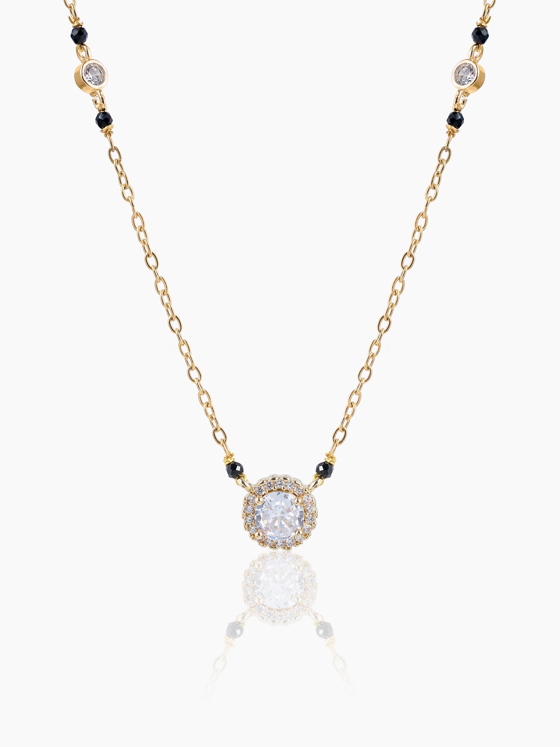 Nyra Diamond Solitaire 18K Gold Plated Mangalsutra