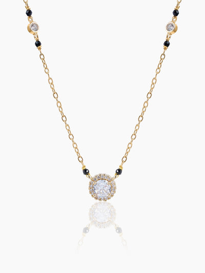 Nyra Diamond Solitaire 18K Gold Plated Mangalsutra