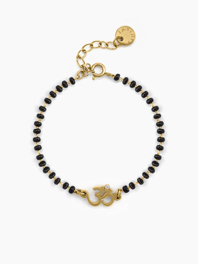 Om Solitaire 18K Gold Plated Kid's Nazariya Bracelets