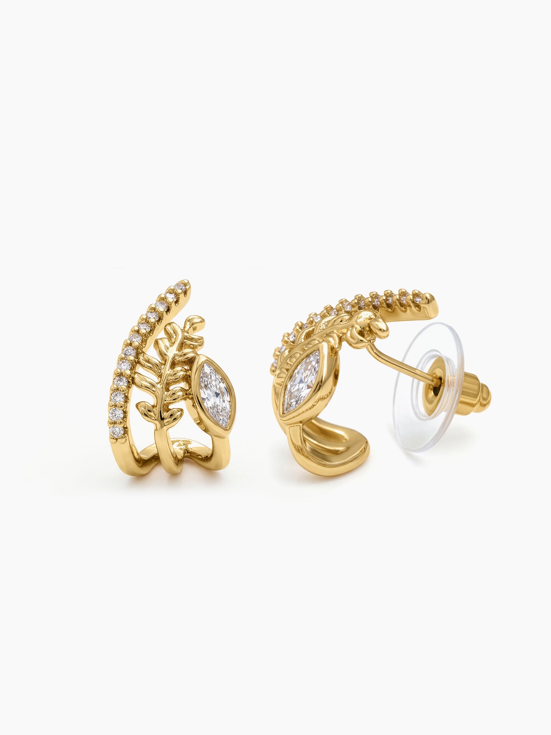 Pushti Diamond Gold Women's Stud Earrings