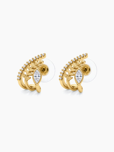 Pushti Diamond Gold Women's Stud Earrings