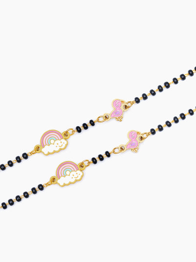 Rainbow Chirp Charms 18K Gold Plated Kid's Nazariya Loose Bracelet