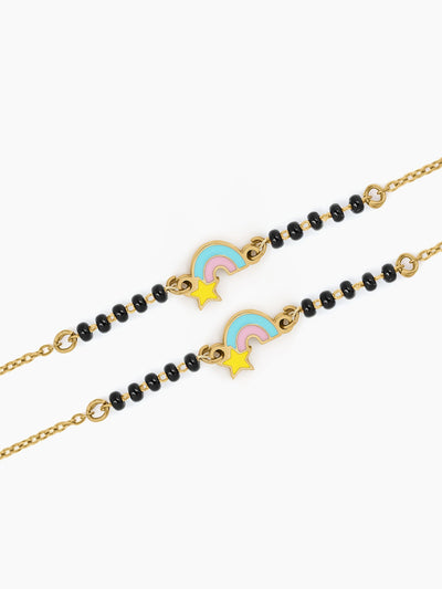 Rainbow Star Charm 18K Gold Plated Kid's Nazariya Bracelet