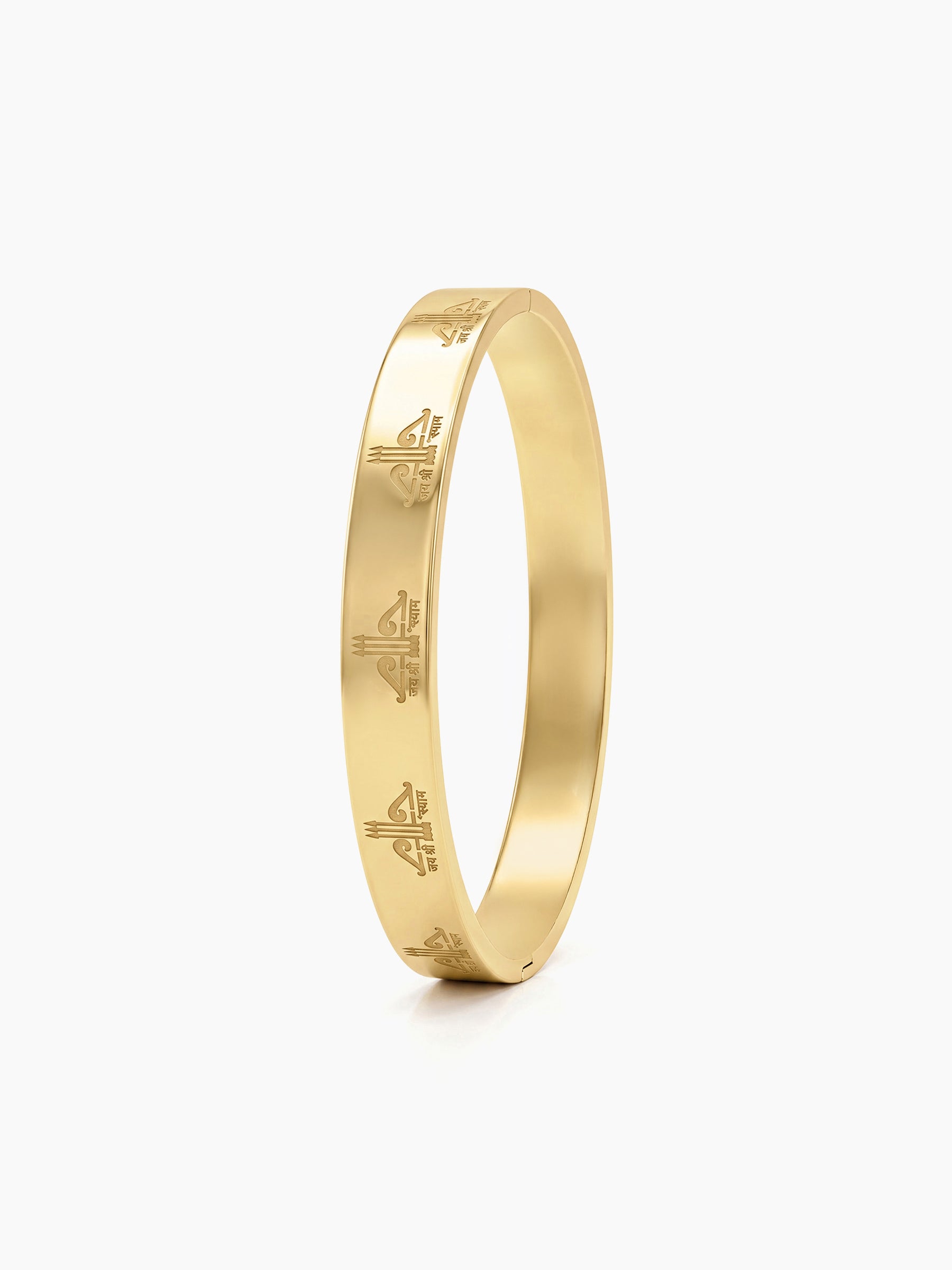 Ram Dhanush Gold Men's Solid Kada Bracelets