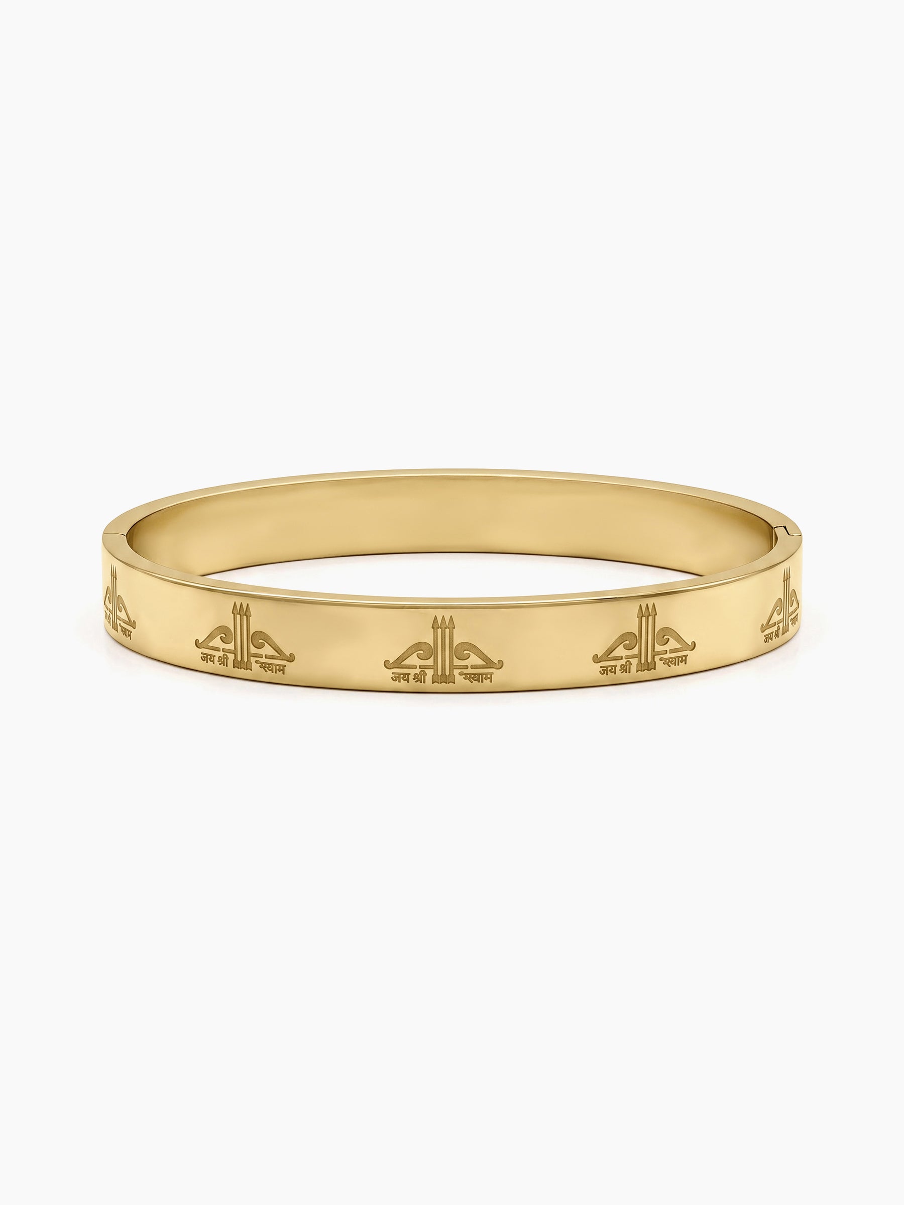 Ram Dhanush Gold Men's Solid Kada Bracelets