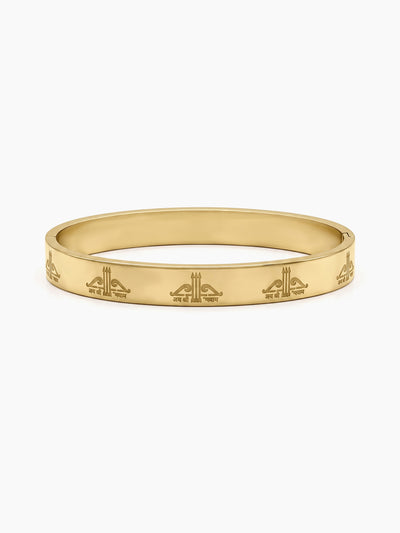 Ram Dhanush Gold Men's Solid Kada Bracelets