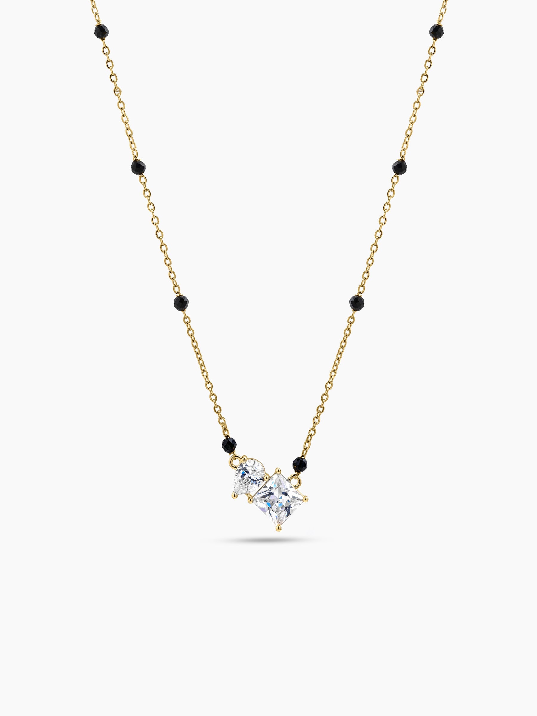Renuka Pear Diamond Solitaire 18K Gold Plated  Women's Chain Pendant Mangalsutra Necklace