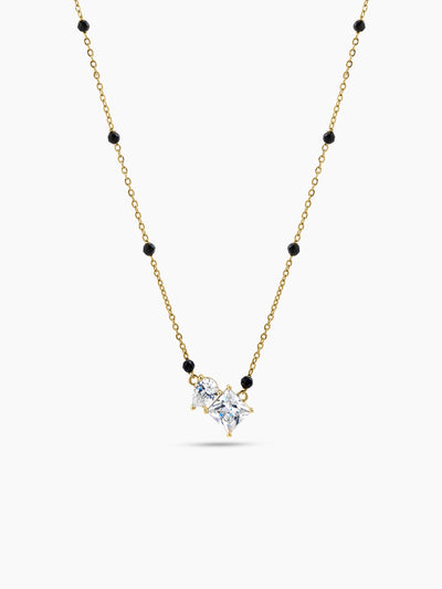 Renuka Pear Diamond Solitaire 18K Gold Plated  Women's Chain Pendant Mangalsutra Necklace