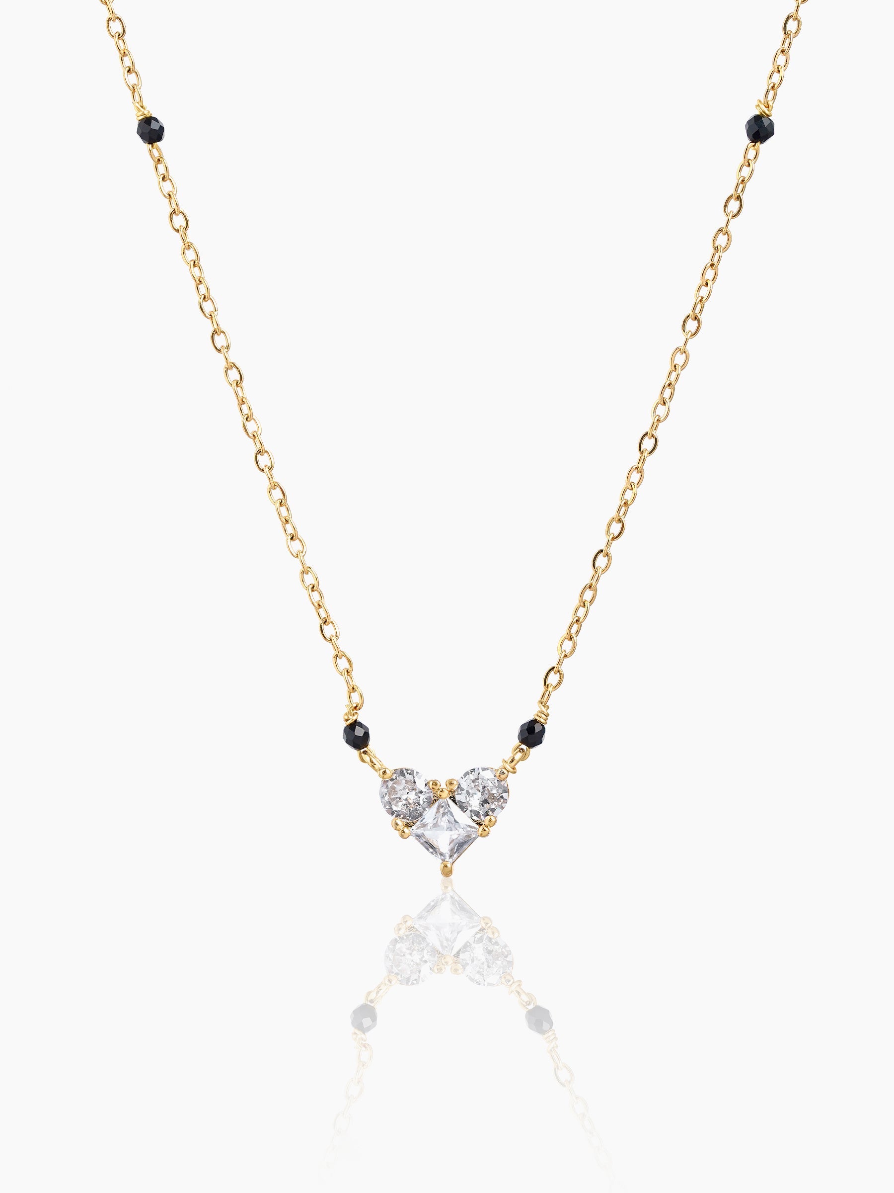 Rivana Trio Diamond Heart Sihouette 18K Gold Plated Mangalsutra