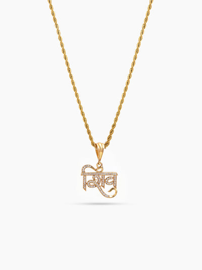Rudvik Shiv Diamond Gold Men's Rope Chain Pendant Necklaces