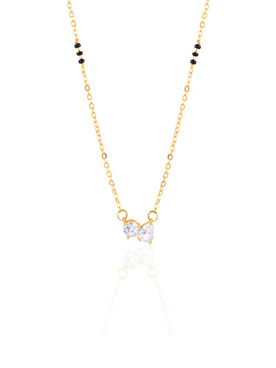 Saanvi Dual Diamond Solitaire 18K Gold Plated Mangalsutra