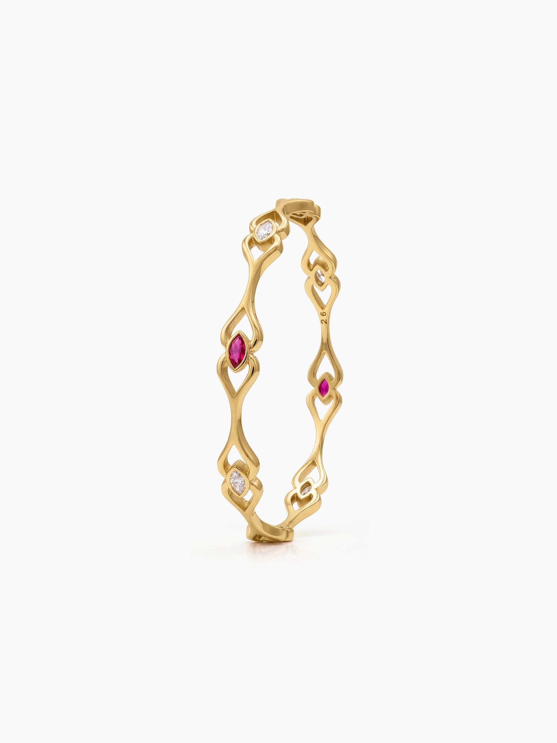 Saloni Marquise Leaf Cutwork Gold Set Of 2 Women's 2/4, 2/6, 2/8 Bangles 