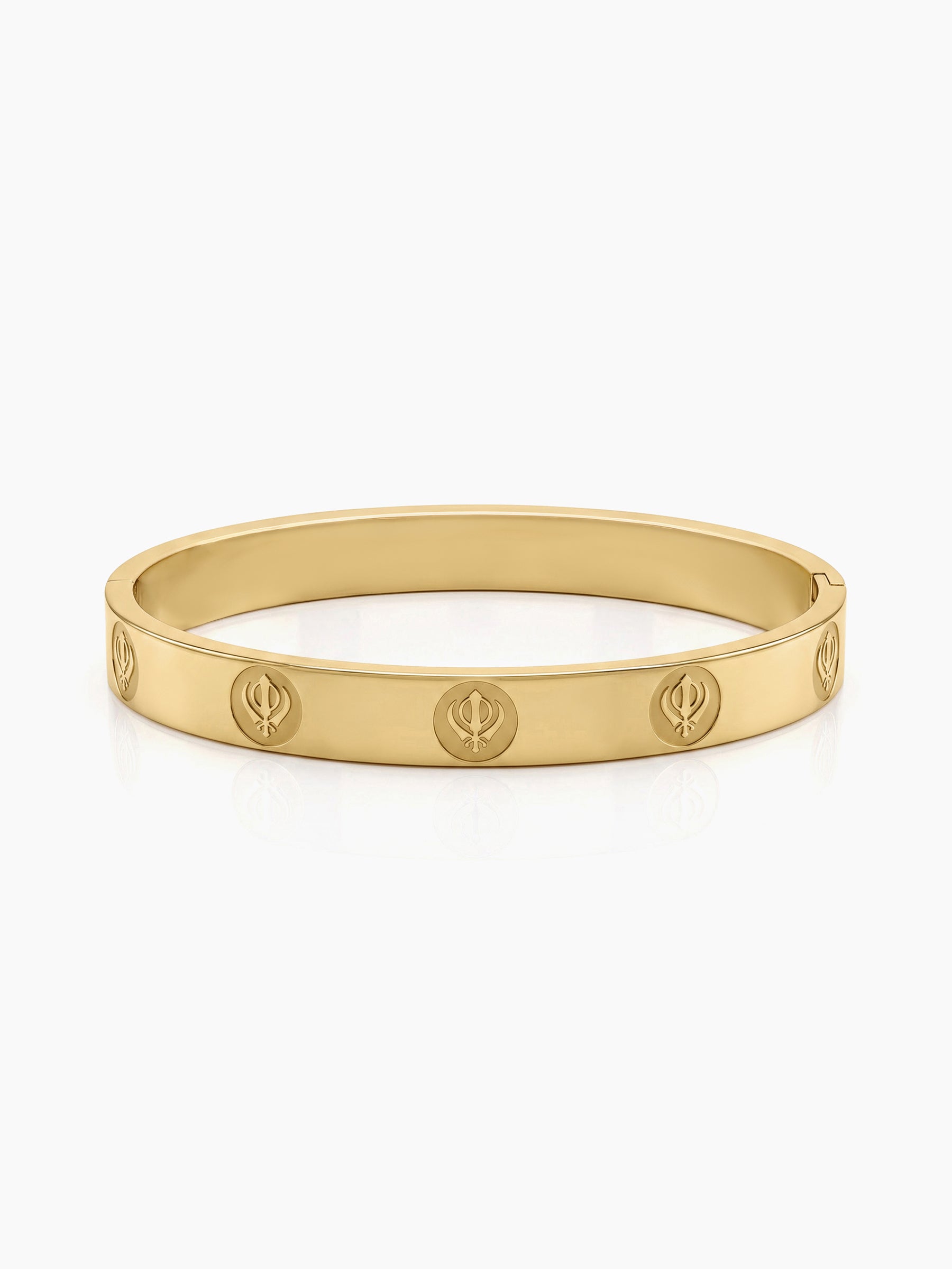 Satnam Khanda Gold Men's Solid Kada Bracelets