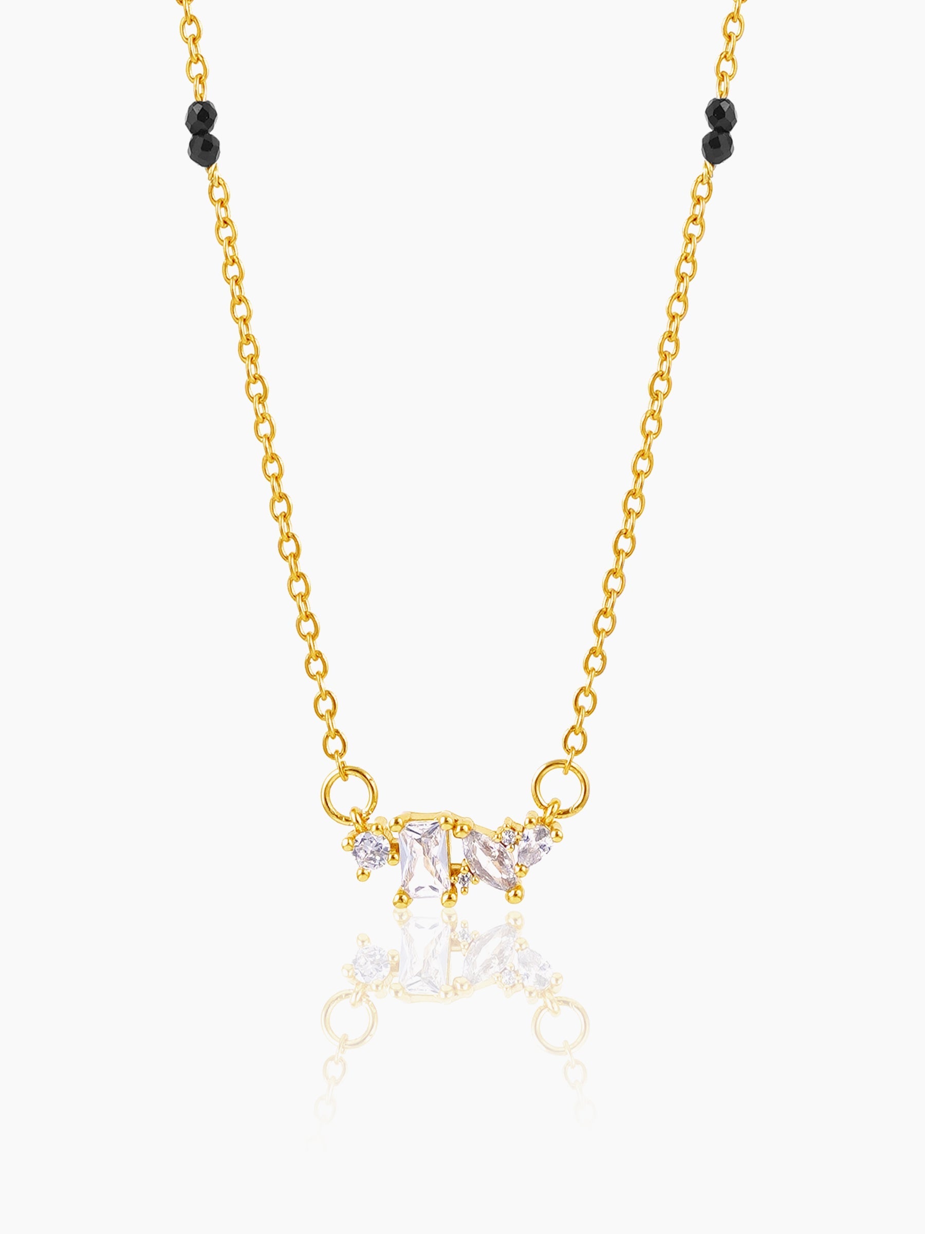 Shanvika Diamond Solitaire Minimal 18K Gold Plated Mangalsutra