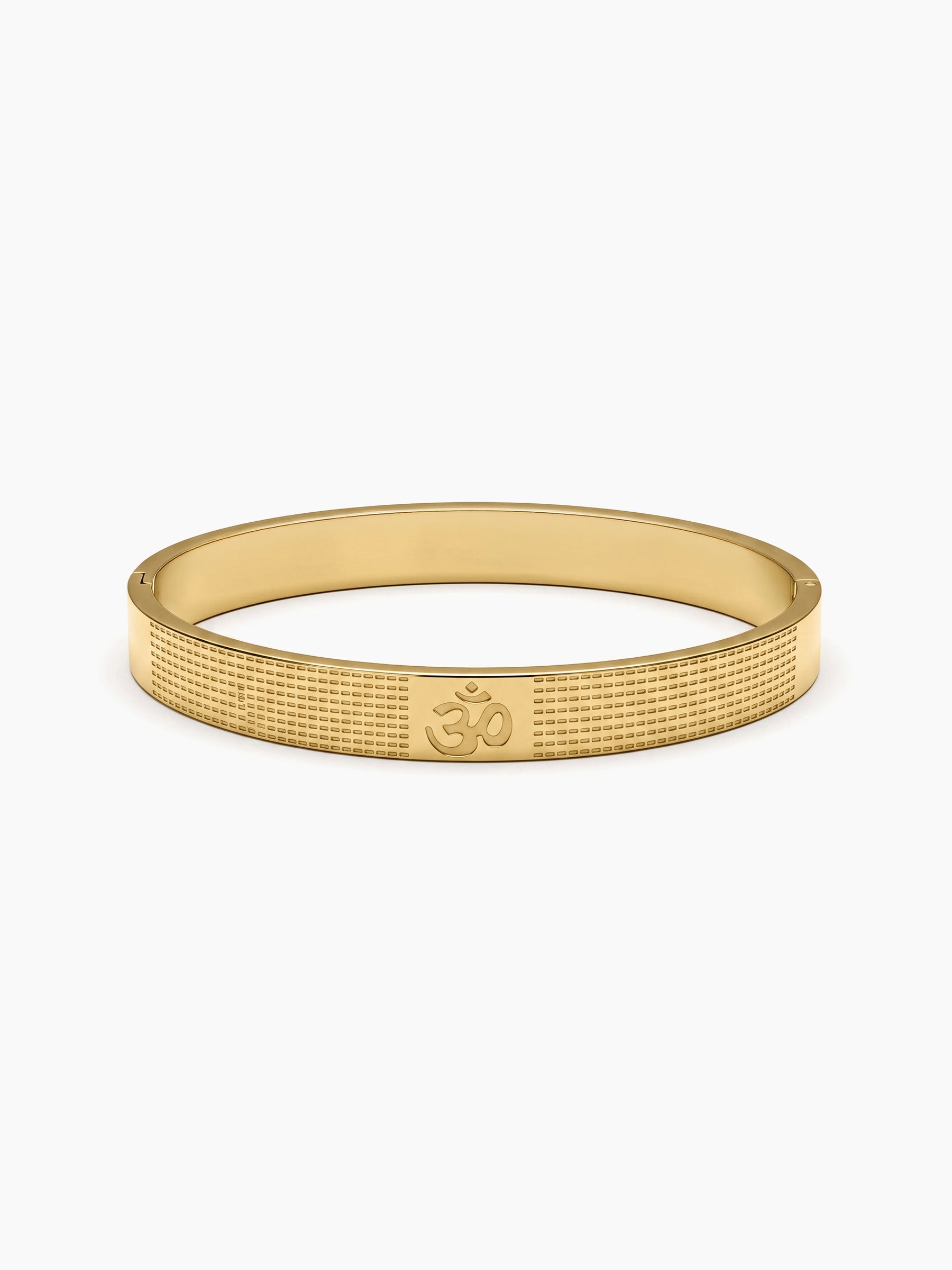Shivansh Om Gold Men's Solid Kada Bracelets