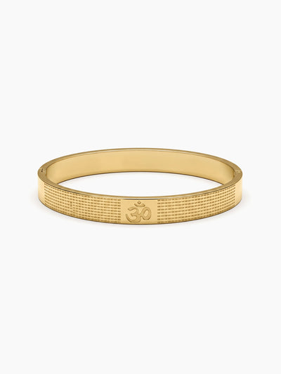 Shivansh Om Gold Men's Solid Kada Bracelets