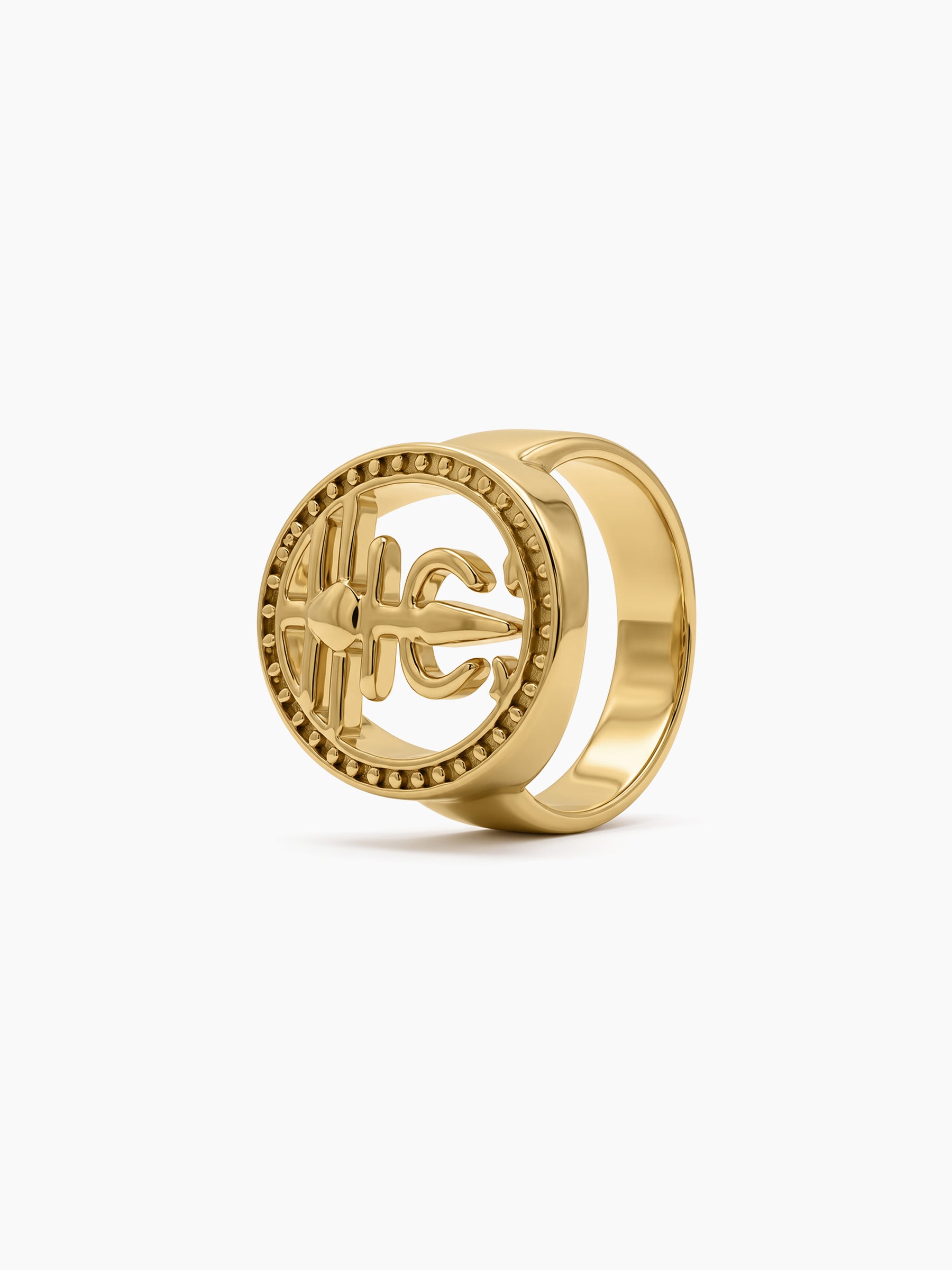 Shivora Shiv Trishul Gold Men's Ring
