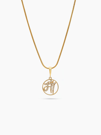 Snehit Maa Diamond Gold Men's Round  Snake Chain Pendant Necklaces
