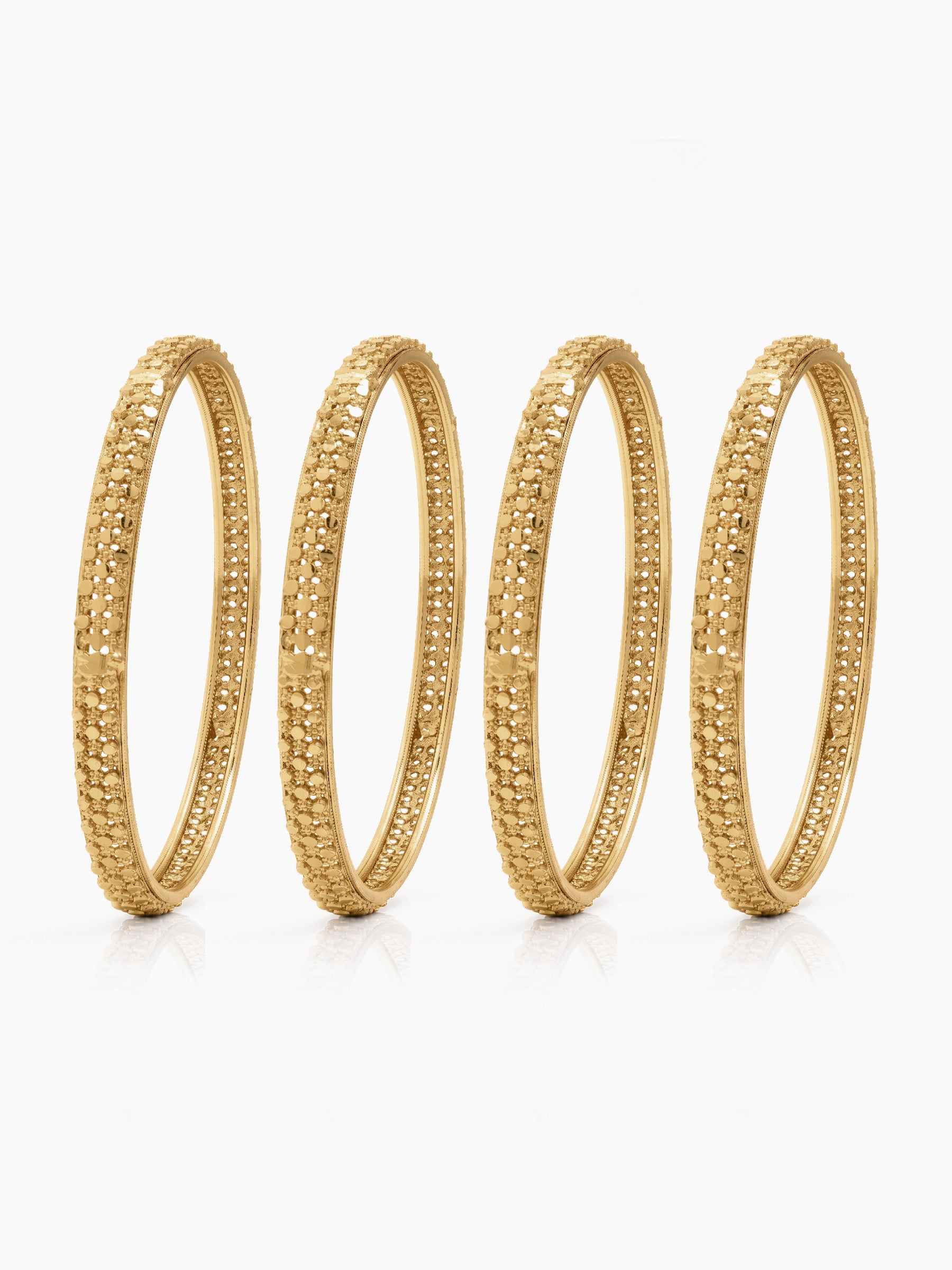 Suhani Textur Gold Set Of 4 Women's 2/4, 2/6, 2/8  Bangles 