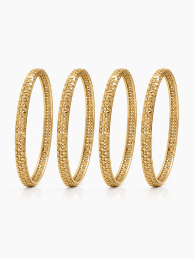 Suhani Textur Gold Set Of 4 Women's 2/4, 2/6, 2/8  Bangles 