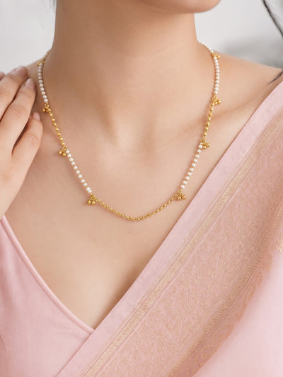 Swati Pearl Beaded Charms Gold Women's Chain 