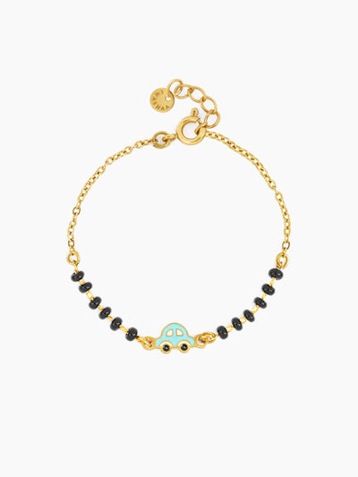 Tiny Wheels Car Charm 18K Gold Plated Kid's Nazariya Loose Bracelet