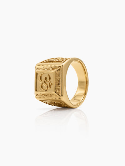 Trilok Om Signet Gold Men's Rings