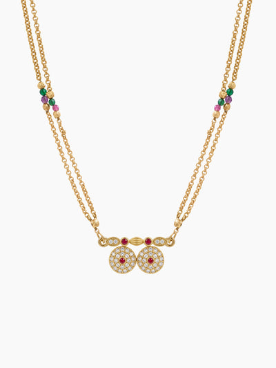 Yamini Twin Diamond Gold Women's Mangalsutra Necklace