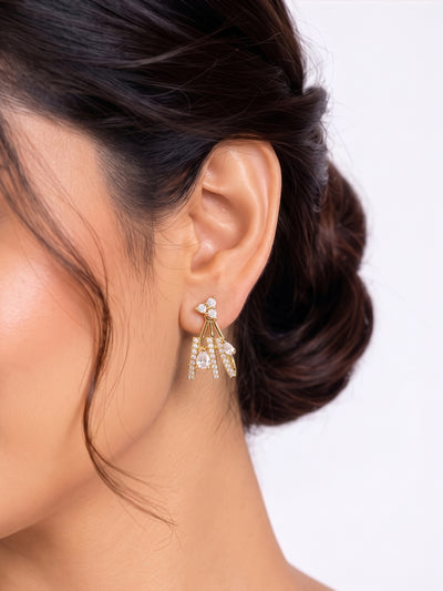 Yashi Diamond Gold Women's Stud Earrings 