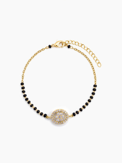 Yashira Diamond Floral 18K Gold Plated Women's Mangalsutra Bracelets