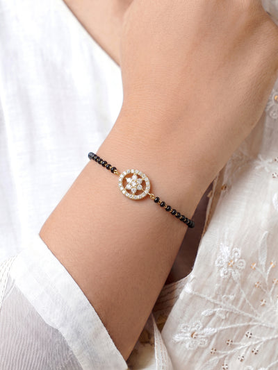 Yashira Diamond Floral 18K Gold Plated Women's Mangalsutra Bracelets