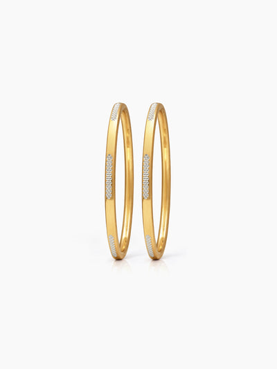 Yesha Textured Gold Women's Bangles (Set Of 2)