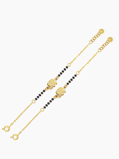 Yolo Elephant Charm 18K Gold Plated Kid's Nazariya Loose Bracelet