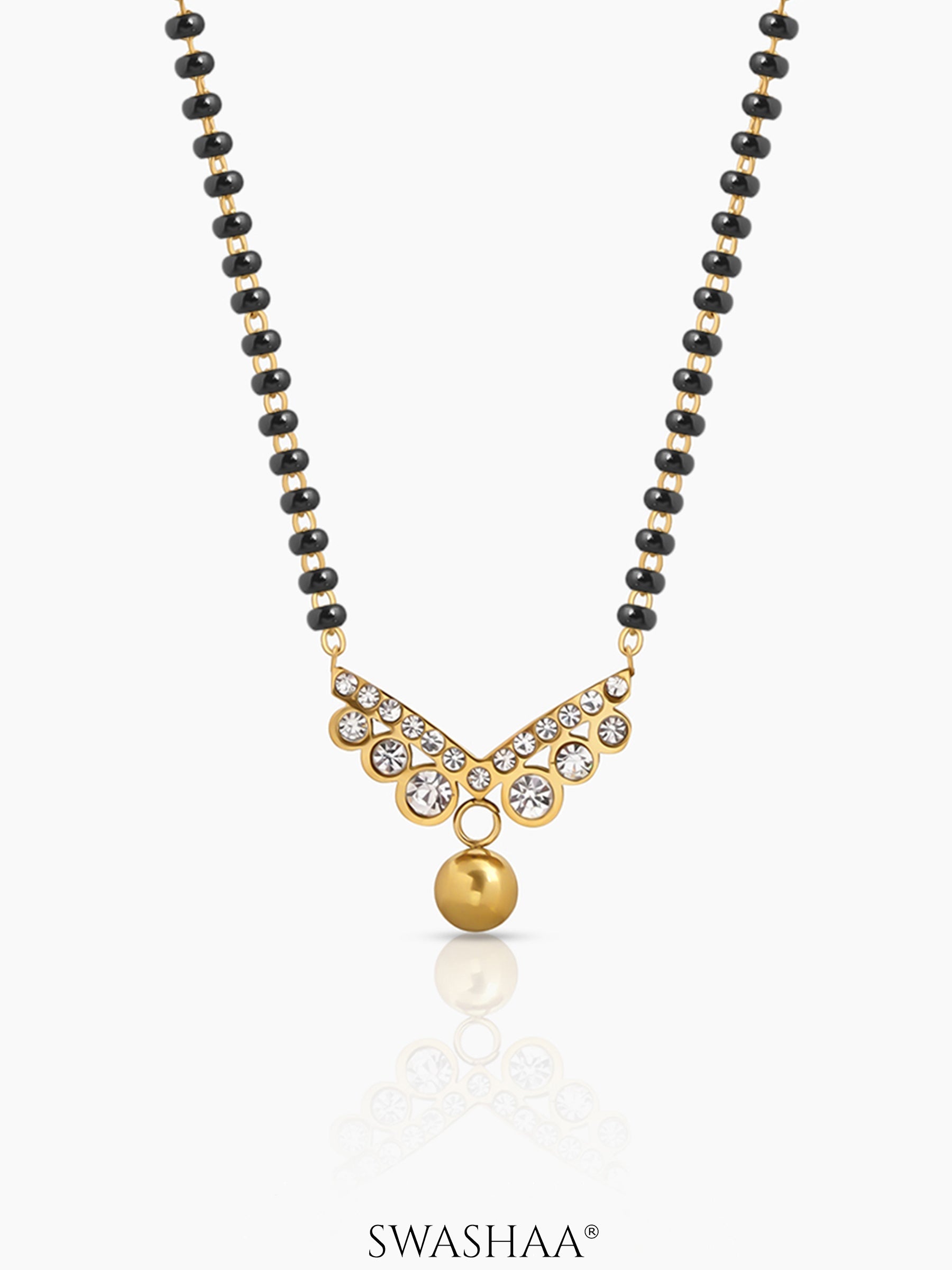 Zenobia Bar Pendant 18K Gold Plated Women's Mangalsutra Necklace
